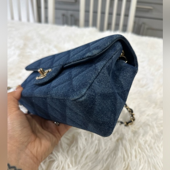 CHANEL Dark Denim Mini Classic Flap - Picture 7 of 11